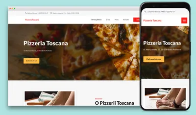 podgląd strony pizzerii Toscana